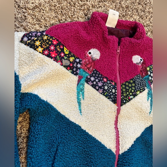 Disney Encanto faux Shearling Teddy colorful zip up jacket kids size 13 - Picture 13 of 17